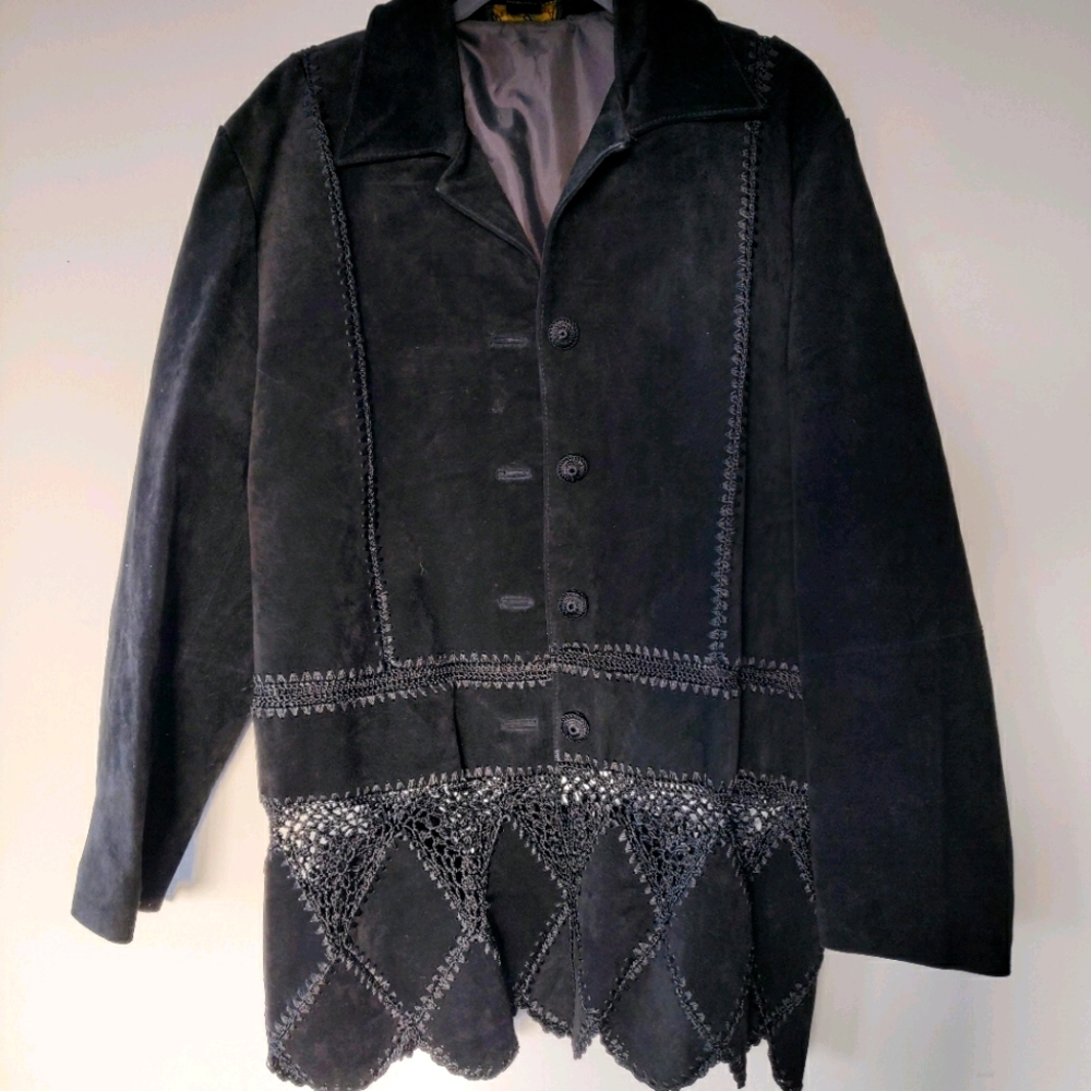 Beautiful suede crochet jacket